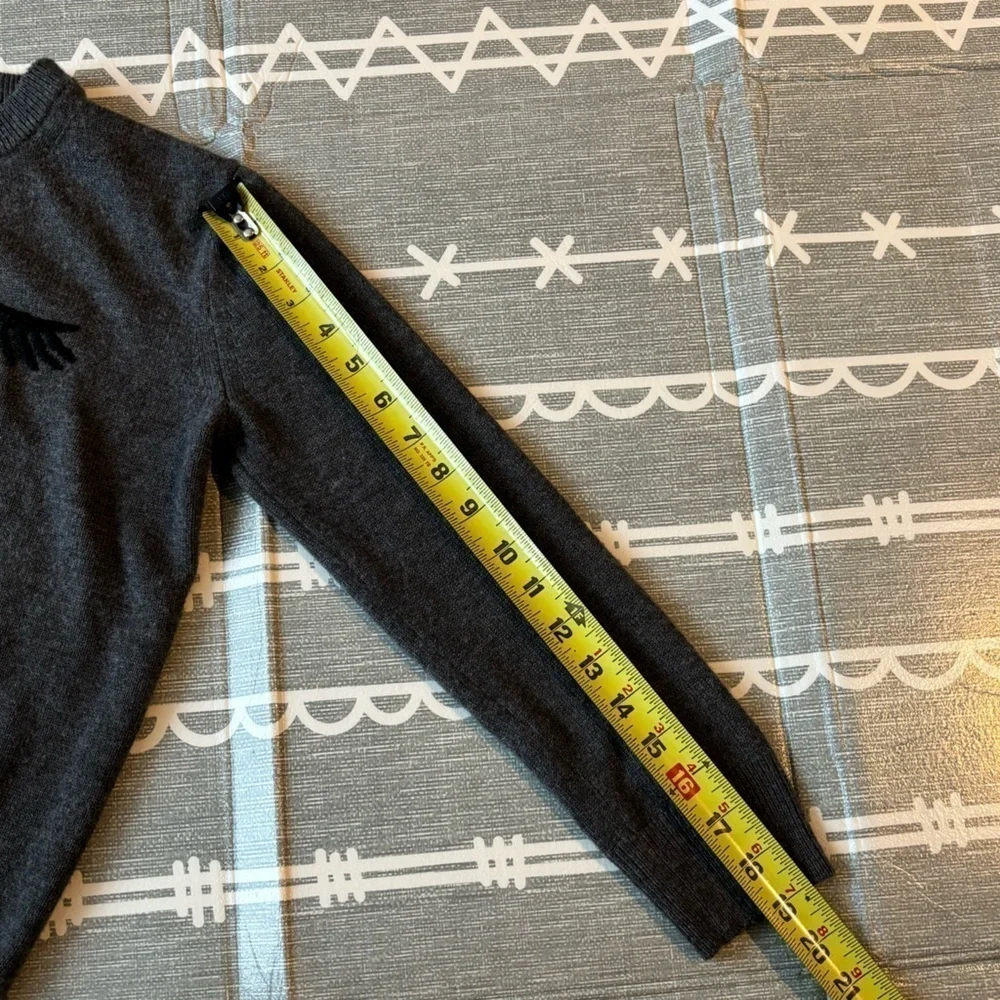 Kate Spade Broome Street Winking Eye Gray Sweater‎ Womens Size XS